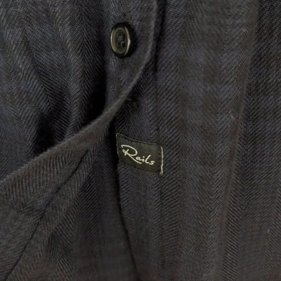 Rails Bianca Black/Blue Flannel Tunic Top XS - Picture 4 of 6